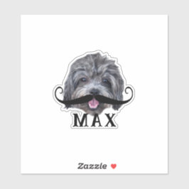 Adesivo Carregue o seu Bobo de Foto e Nome do Pet Face Mus