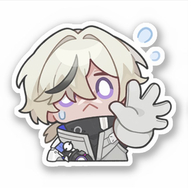 Adesivo Carril Honkai Star Chibi Arlan Sticker (Frente)