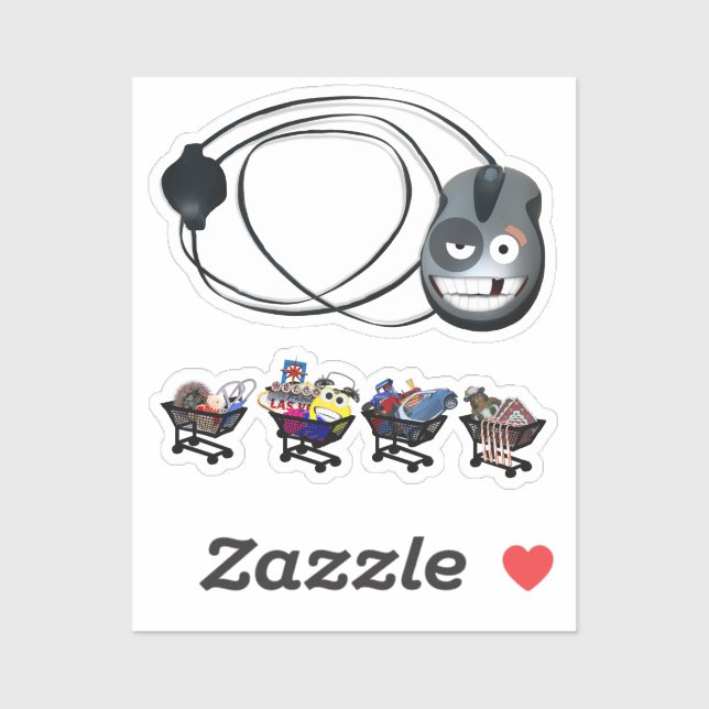 Adesivo Carrinhos de COMPRO de Livro de Sucata (Folha)