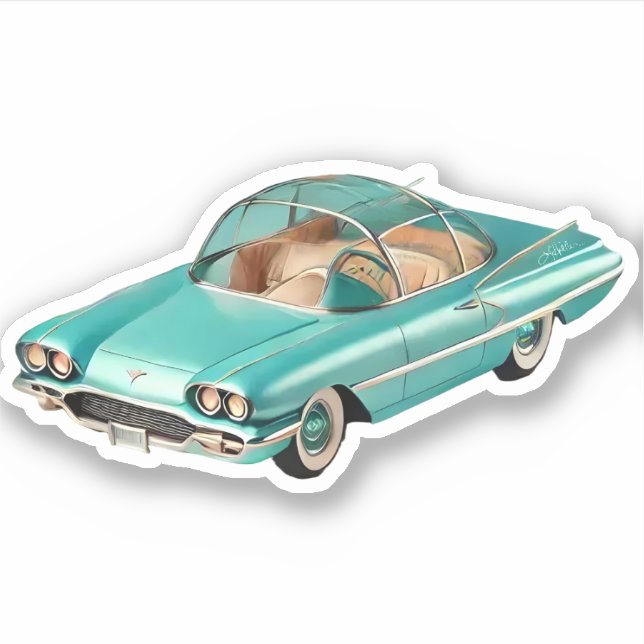 Adesivo Carro de Conceito de Futuro Atômica do meio século (Frente)