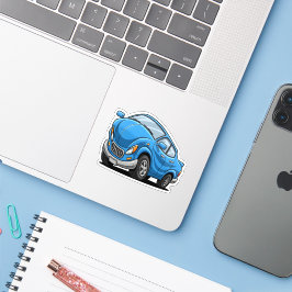 Adesivo Carro de Desenho Animado Azul Deformado Automático