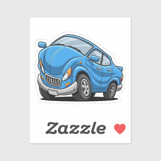 Adesivo Carro de Desenho Animado Azul Deformado Automático (Folha)