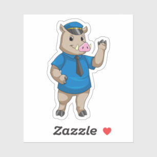 Adesivo Carro de polícia com chapéu de polícia