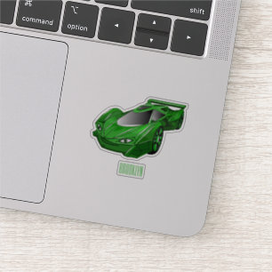 Adesivo Carro desportivo verde com ilustração aerofoil