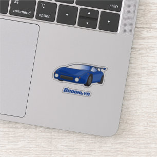 Adesivo Carro esportivo azul com ilustração de aerofólio
