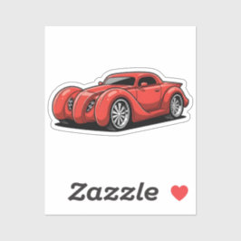 Adesivo Carro Esportivo Vermelho Lava em Espiral Toon