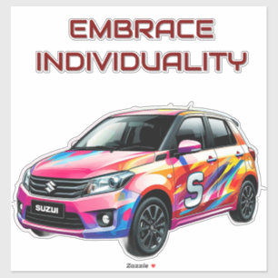 Adesivo Carro esportivo vibrante com toque de cores