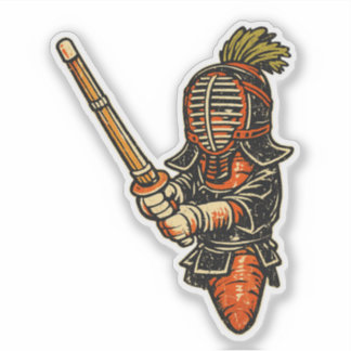Adesivo Carrot Kendo — Artes Marciais de Legumes Divertida