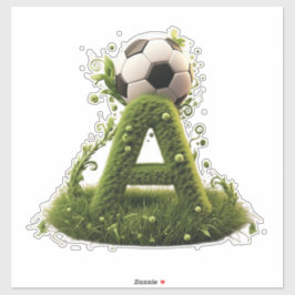 Adesivo Carta A De Topiaria Com Bola De Futebol Em Relva V