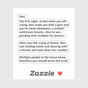 Adesivo Carta anônima a Sammi