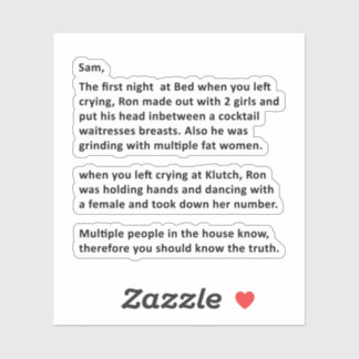 Adesivo Carta anônima a Sammi