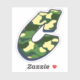 Adesivo Carta C - Camo Green