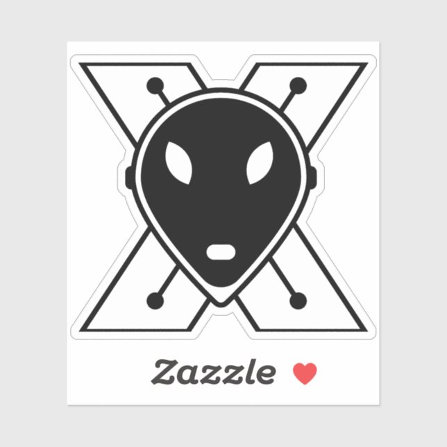 Adesivo Carta de animação engraçada X (Folha)