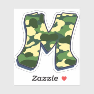 Adesivo Carta M - Camo Green