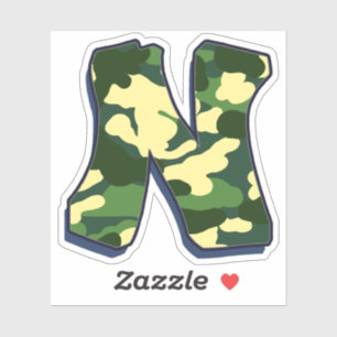 Adesivo Carta N - Camo Verde