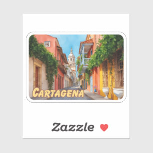 Adesivo Cartagena Colombia Watercolor