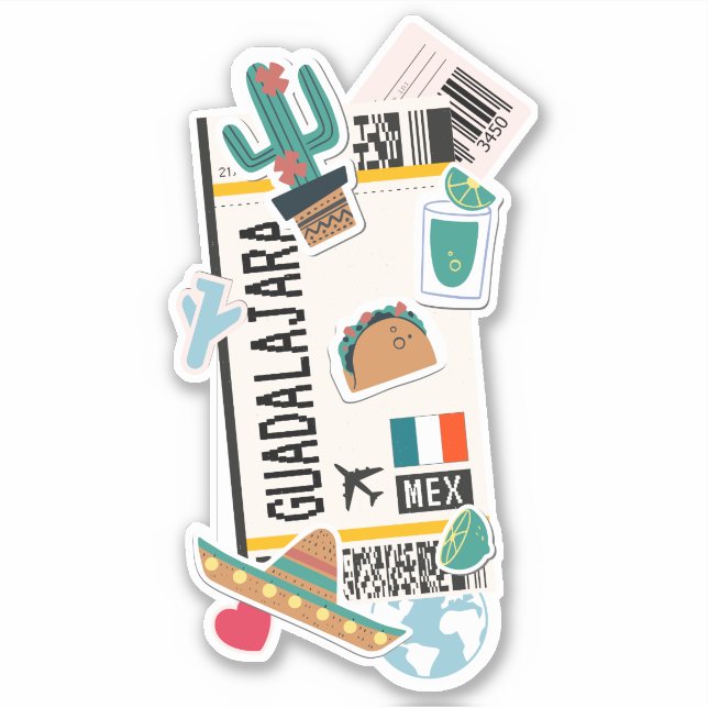 ADESIVO CARTÃO DE CARTÃO GUADALAJARA MÉXICO (Frente)