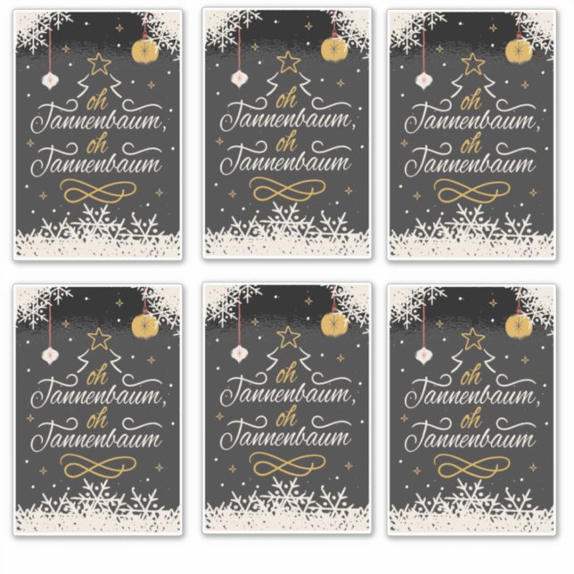 Adesivo Cartão de cartões de natal de natal alemão (Frente)