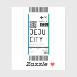 Adesivo Cartão de embarque à cidade de Jeju (CJU)