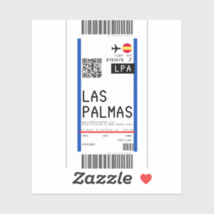 Adesivo Cartão de embarque à Espanha de Las Palmas (LPA)