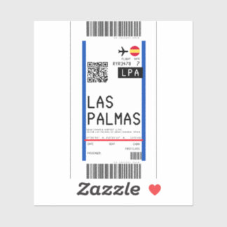 Adesivo Cartão de embarque à Espanha de Las Palmas (LPA)
