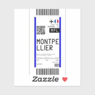 Adesivo Cartão de embarque a Montpellier (MPL)