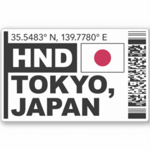 Adesivo Cartão de Embarque HND Tóquio - Viagens ao Japão