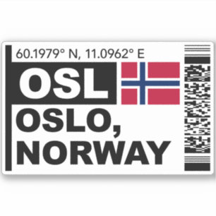 Adesivo Cartão de Embarque OSL Oslo - Viagem Noruega
