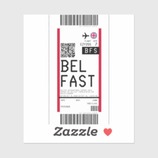 Adesivo Cartão de embarque para Belfast (BFS)