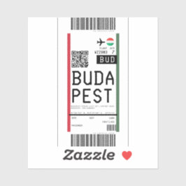 Adesivo Cartão de embarque para Budapeste (BUD)