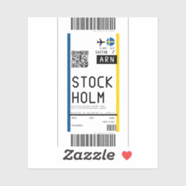 Adesivo Cartão de embarque para Estocolmo (ARN)