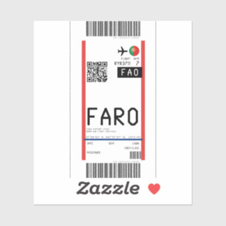 Adesivo Cartão de embarque para Faro (FAO)