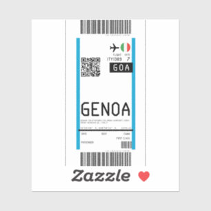 Adesivo Cartão de embarque para Génova (GOA)
