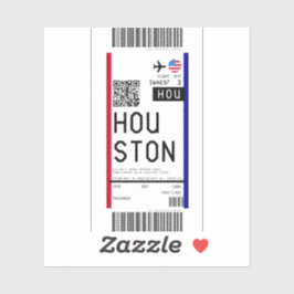 Adesivo Cartão de embarque para Houston (HOU)