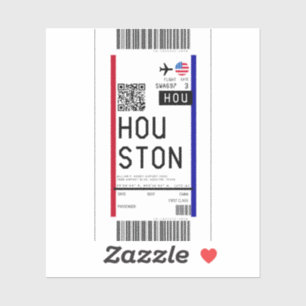 Adesivo Cartão de embarque para Houston (HOU)