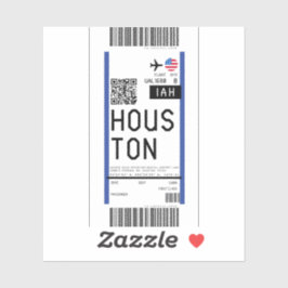 Adesivo Cartão de embarque para Houston (IAH)