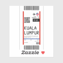 Adesivo Cartão de embarque para Kuala Lumpur (KUL)