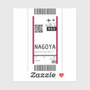 Adesivo Cartão de embarque para Nagoya Japan (ONG)