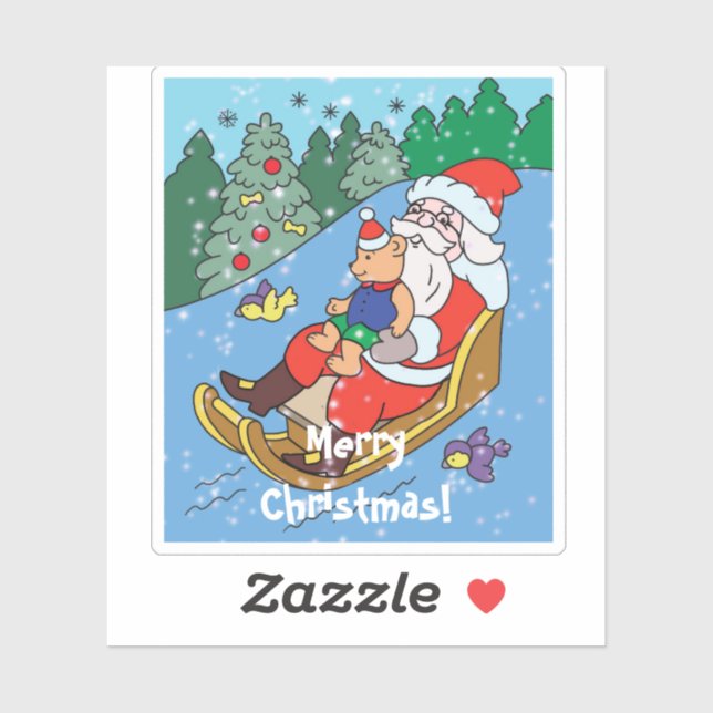 Adesivo Cartão Feliz de Natal (Folha)