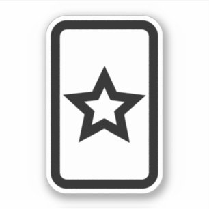 Adesivo Cartão Zener   Estrela Oca de 5 Pontas