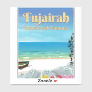 Adesivo cartaz da praia de Fujairah Emirados Árabes Unidos