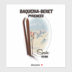 Adesivo Cartaz de esqui da Baqueira-Beret Espanha.