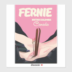 Adesivo Cartaz de esqui de Fernie British Columbia