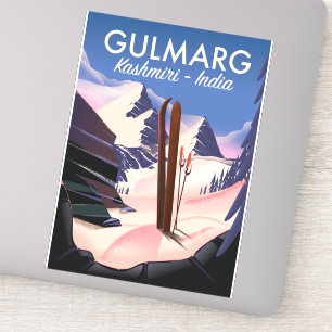 Adesivo Cartaz de esqui de Gulmarg Kashmiri Índia