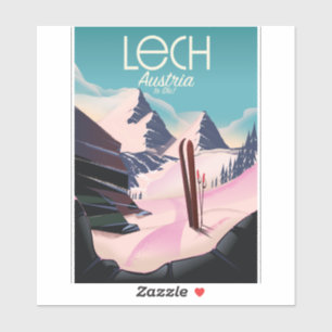 Adesivo Cartaz de esqui Lech Áustria.