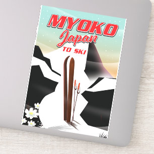 Adesivo cartaz de esqui myoko japão
