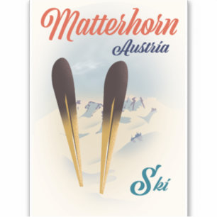Adesivo Cartaz de esqui na Áustria Matterhorn.
