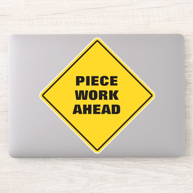 Adesivo Cartaz de estrada de diamante amarelo funcionando  (Computador)