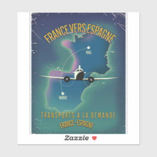 Adesivo cartaz de férias da França para a Espanha