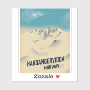 Adesivo Cartaz de férias Hardangervidda Noruega.